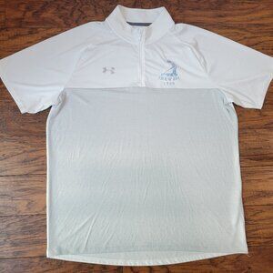 UNDER ARMOUR White Gray Heat Gear Zipper Front IBEW 654 1939 Shirt sz XXL 2X EUC